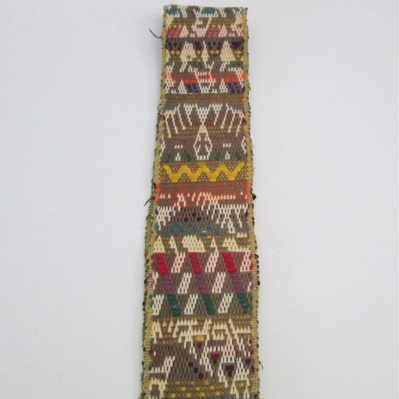 Vintage Peruvian Woven Chumpi Belt Brightly Colored Sash Tribal Designs main image 13